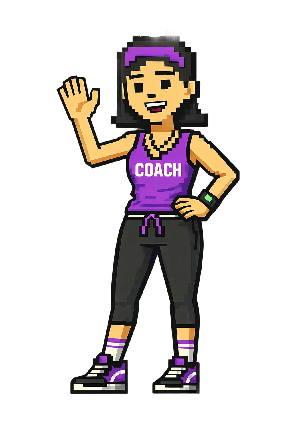 Coach illustration waving hi